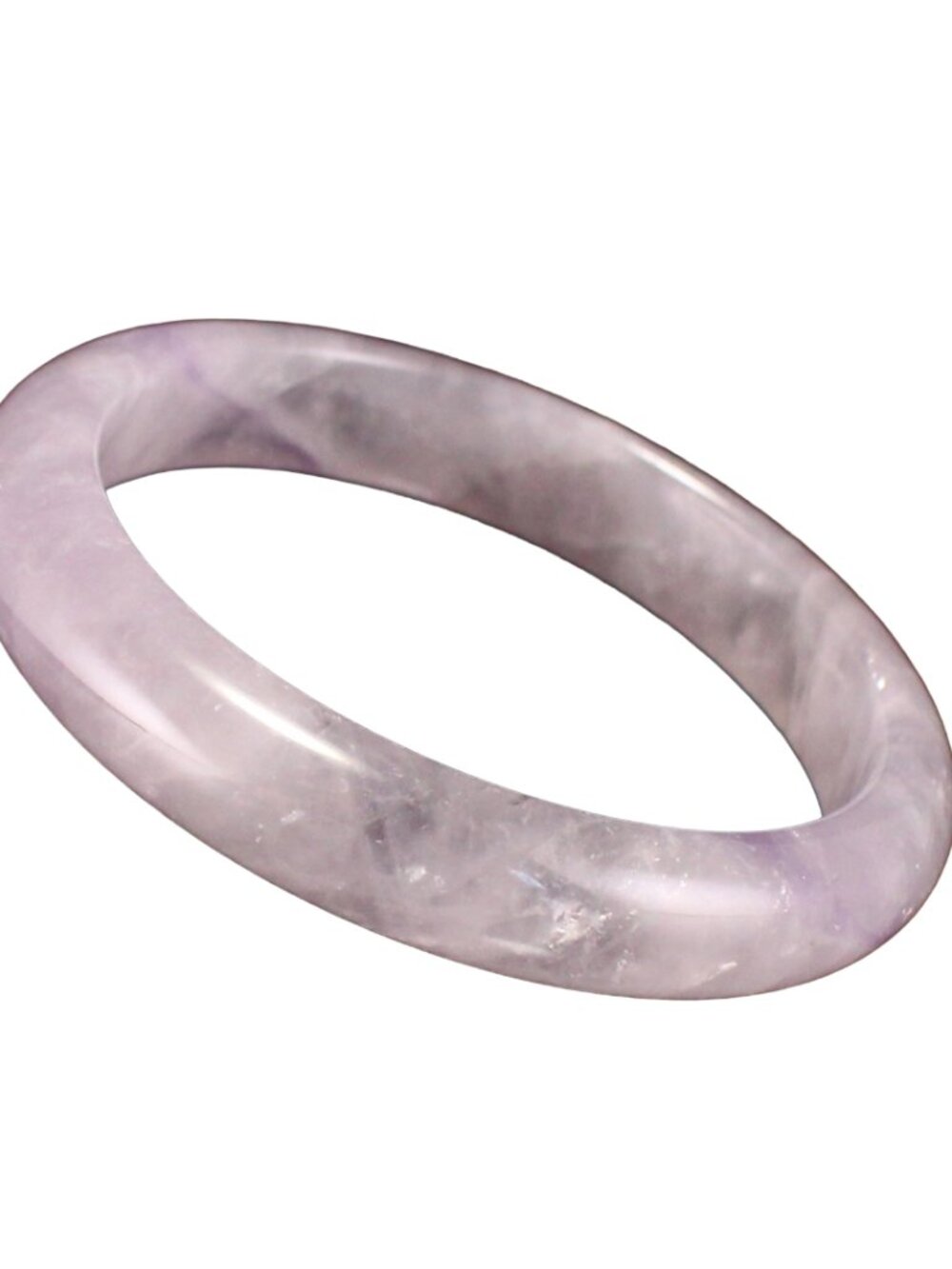 Natural Amethyst Bangle Bracelet 45.47g 60mm ID Lavender Purple Gemstone Cert